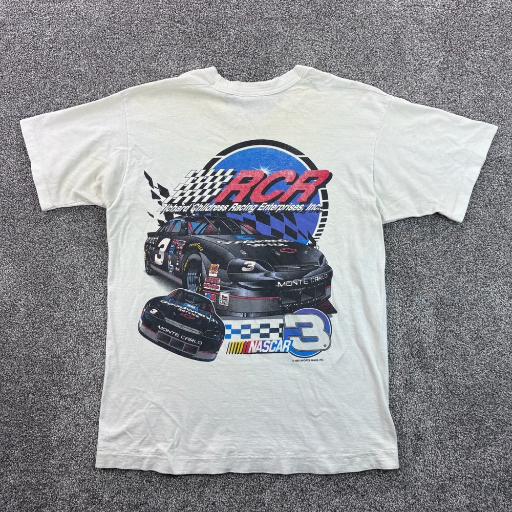 Vintage NASCAR Shirt Mens Large White Richard Childress Racing Monte Carlo